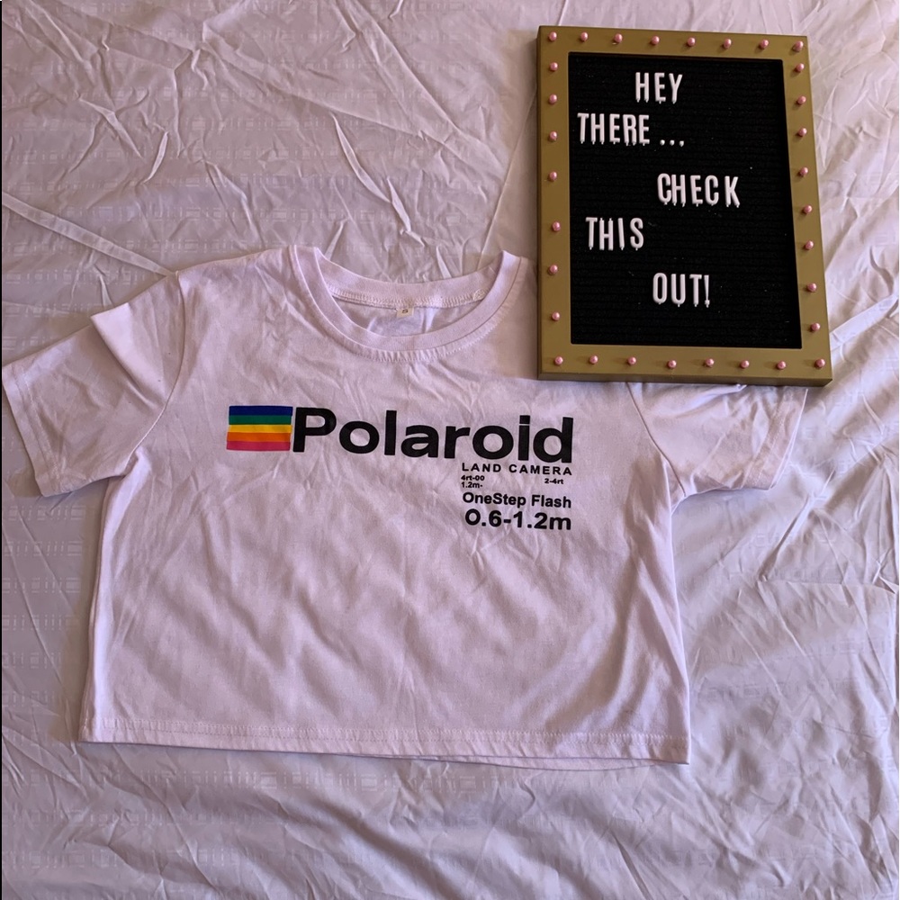 Polaroid Short Sleeved White Graphic Tee